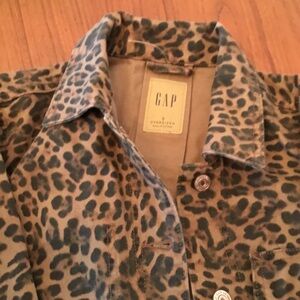 GAP Leopard Print Oversized Jacket - Brown & Black